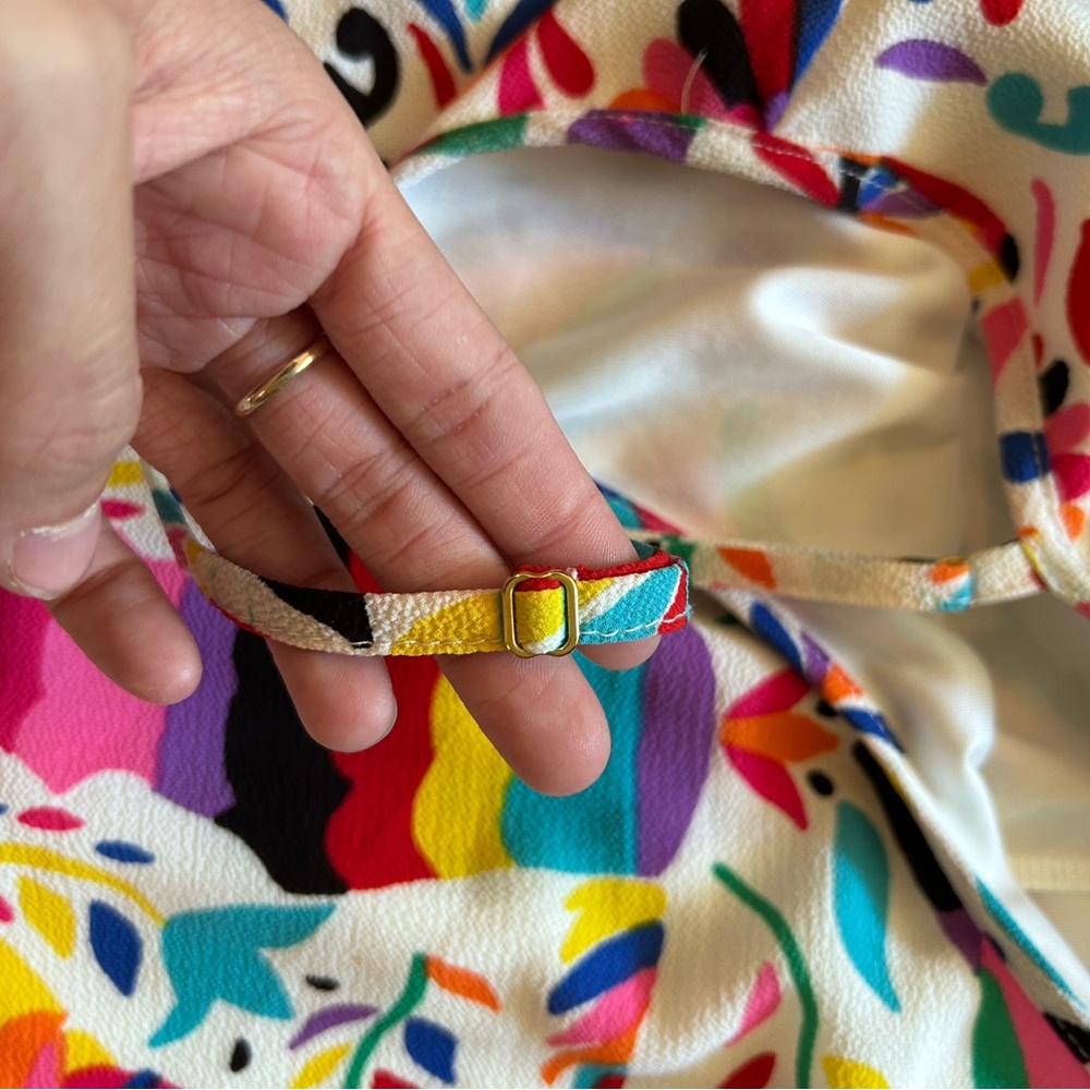 Judith March Colorful Embroidered Tassel Hem Dress Size Small Boho Festival - Picture 4 of 8